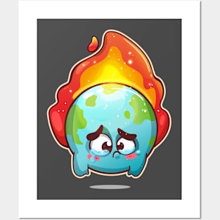 Sad Earth Global Warming Posters and Art